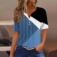 thumbnail image 2 of gbyLJF Round Neck Tops for Women Baseball Shirts Women Oversized Tshirts for Women Graphic Mama Shirts Sky Blue XL, 2 of 5