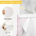 thumbnail image 3 of No Hook Pink Marble Shower Curtain with Snap in Liner Set, Summer Ocean Wave Red Ombre Waterproof Fabric Bathroom Curtains with See Through Top Window, Hotel Style Long 72 x 78 Inch, 3 of 9