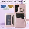 thumbnail image 3 of Phone Case for Samsung Galaxy S21 Plus S21+ 5G Wallet Cover with Screen Protector and Ring Stand Credit Card Holder Slot Crossbody Strap Cell S21+5G S21plus 21S + S 21 21+ G5 Women Girls Men Rose gold, 3 of 7