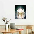 thumbnail image 2 of COMIO  Zen Canvas Wall Art White Lotus Flower Bloom in Water Picture Prints Wall Decor Framed Grey Painting for Yoga Spa Meditation Spiritual Room Decor, 2 of 4