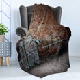 thumbnail image 4 of Brick Wall Soft Flannel Fleece Throw Blanket, Graffiti on the Old Wall of Bricks Urban Underground Culture Street Art Print, Cozy Plush for Indoor and Outdoor Use, 70" x 90", Multicolor, by Ambesonne, 4 of 5