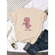 thumbnail image 5 of Camiseta con estampado de té y Rex rosa para mujer, de gran tamaño con cuello redondo ropa holgada, Harajuku, Kawaii, Animal que combina con todo, 5 of 5