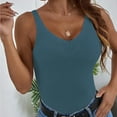 thumbnail image 7 of Tittly Tank Tops Vest for Women Women's Summer V Neck Knitted Solid Color Tank Top Womens Tops Knit Tops Blue S, 7 of 7