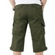 thumbnail image 3 of brillar Pantalones cortos elásticos de 3/4 de longitud larga para hombre, pantalones de tres cuartos de combate tipo cargo con cintura, 3 of 4