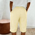thumbnail image 7 of Endives Womens Linen Pants Striped Print Elastic High Waisted Casual Beach Shorts Cropped Pant With Pockets, 7 of 7