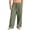 BUV47-Army Green, variant on Mens Casual Linen Pants Cotton Lightweight Loose Fit Drawstring Elastic Waist Pockets Straight Legs Summer Beach Yoga Pant Light Gray 3XL