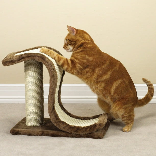 Cat Scratching Posts Large Heavy Plush & Sisal Wave Slide Wood Board
