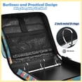 thumbnail image 4 of Zipper Binder with Shoulder Strap 2 inch 3 Ring Waterproof File Folder Organizer Bag 500 Sheet Cute Various Colors Popsicles, 4 of 8
