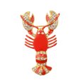 thumbnail image 1 of Rojo lindo langosta cristal rhinestone broche diseñador encantador retro broches broches bufanda bufanda banderas día de tarjeta del día de San Valentín fiesta tholdsy AP004641-00, 1 of 7