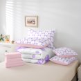 thumbnail image 6 of Manfei Teens Girls Cute Bow-Tie 7-Piece Bedding Comforter Set,Dreamy Princess Bowknot King Bedding Sets,Polka Dots Ultra Soft Bed Sheets,Ultra Soft Home Decor,Reversible, 6 of 8