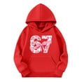 thumbnail image 4 of 67 Niños con capucha Niñas 6 7 Meme Sudadera cómoda manga larga Suéteres divertidos 6 7 Número impreso Novedad manga larga con capucha Suéter de moda cómodo once once hoodie (rojo,7-8 años), 4 of 4