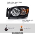 thumbnail image 4 of PIT66 Headlights Fit For 06-09 Dodge Ram 1500 2500 3500 Pair Headlights Headlamps Set Black/Amber, 4 of 9
