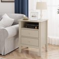 thumbnail image 2 of Large Nightstand  Fluted Painted Bedside Table with Spacious Drawers  Modern Tall End Table for Bedroom, 2 of 4