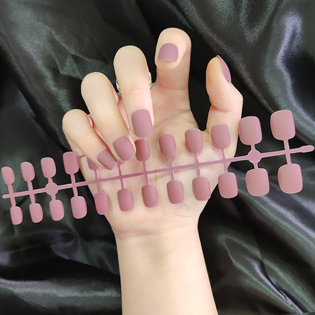 24 UñAs Postizas Mate Impermeables ExtraíBles,Con Una Variedad De UñAs Gao Jiahui unisex