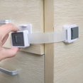thumbnail image 3 of Nueva versión de cerraduras de seguridad para niños, paquete de 4. Gabinetes a prueba de bebés, cajones con longitud de correa fácil de ajustar, opción de doble cerradura, cierre más fácil p, 3 of 4