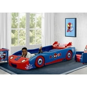 Spidey and His Amazing Friends Web Crawler Race Car Twin Bed by Delta Children, Blue/Red
