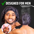 thumbnail image 2 of Gorro de ducha Hairsome para hombre, impermeable, reutilizable, negro, 2 of 8