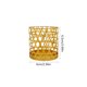 thumbnail image 3 of Portavelas de Tono Dorado, Diseño de Calado de Hierro con Cortes Geométricos, Centro de Mesa Decorativo, Adorno Ligero, 6x6x8.5 cm para Decoración del Hogar, 3 of 6