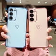thumbnail image 6 of Samsung Galaxy S23 Plus 6.6" Case,Cute Plating Edge Love Hearts Pattern with Camera Lens Protection Phone Cover for Galaxy S23 Plus 5G,Blue, 6 of 7