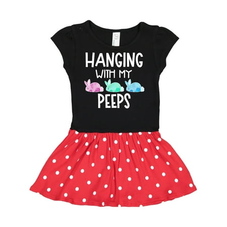 

Inktastic Easter Hanging with My Peeps Pastel Bunnies Gift Toddler Girl Dress