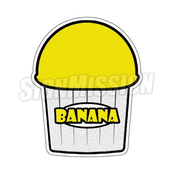 BANANA FLAVOR Italian Ice Decal shaved ice cart stand