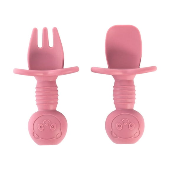 Beginner Silicone Cutlery Set For 6 Months Toddler Self Feeding Baby Led Weaning With Easy Grip Handles And Sensory Bumps For Training