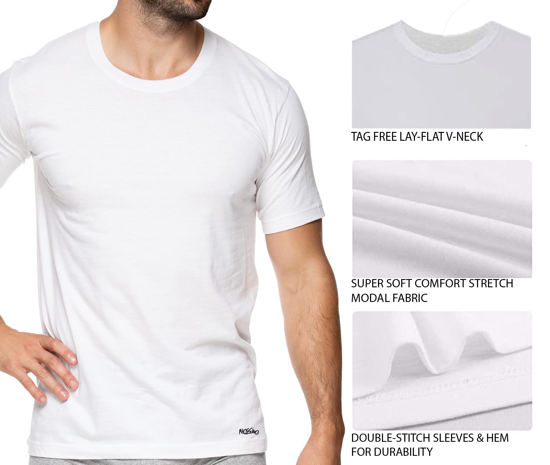 Mossimo 3-Pack Mens T-shirts, Mens Casual Tshirts, Plain Crewneck Undershirts for Men
