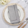 thumbnail image 4 of Saro Lifestyle 9738.GY20S 20 in. Laser-Cut Hemstitch Square Napkin, Grey - Set of 4, 4 of 4