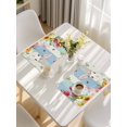 thumbnail image 5 of Easter Bunny Placemats Set of 4, Spring Watercolor Eggs Flower Wood Grain Placemats for Dining Table, Place Mats for Kitchen Tabletop, Waterproof Wipeable Dining Table Mats Set, 5 of 9