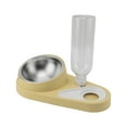 thumbnail image 3 of Dispensador de agua para alimentos para mascotas Diseño elevado a prueba de derrames automático 2 en 1 Alimentador de agua para perros y gatos para beber y comer Amarillo, 3 of 5