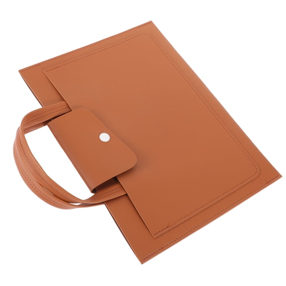 NICERIO PU Material Laptop Bag for Business Trip Lightweight Khaki Computer Sleeve with Convenient Snap