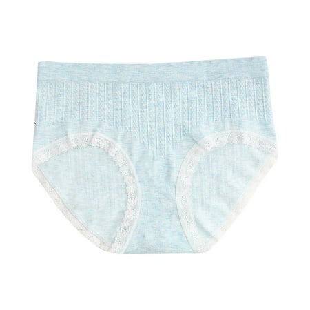 

Zuwimk Panties For Women Sexy High Waisted Lace Thong for Women Cotton Underwear Plus Size Blue One Size