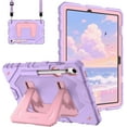 thumbnail image 1 of Kids Friendly Case for Samsung Galaxy Tab S10 Lite/ S10 FE/ S9 FE 10.9 Inch/Tab S9 11 Inch, Fully-Body Rugged Heavy Duty Shockproof Protective Case with Kickstand & Shoulder Strap, Purple, 1 of 8