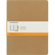 Moleskine Cahier Journal, Soft Cover, XL (7.5" x 9.5") Ruled/Lined, Kraft Brown, 120 Pages (Set of 3)