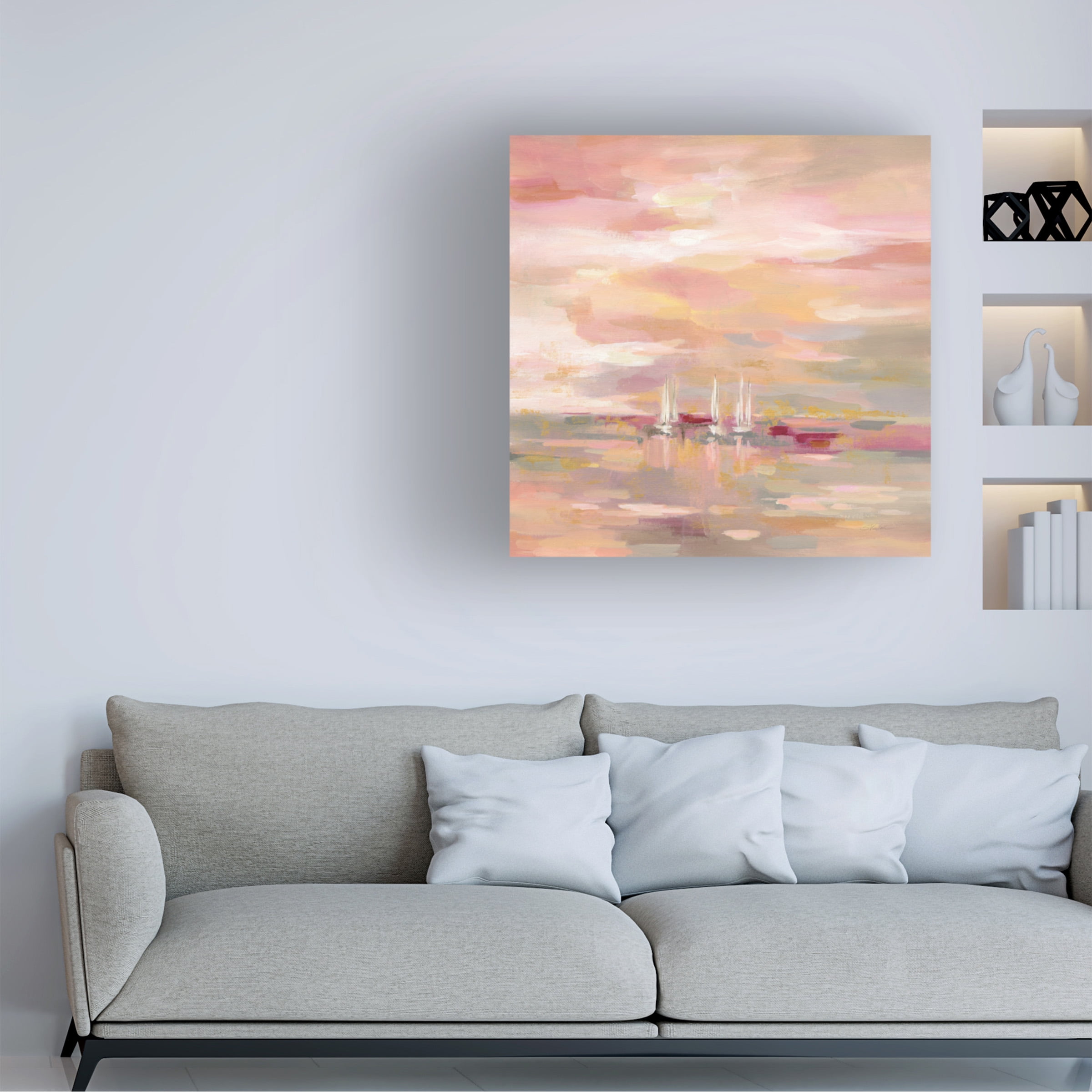 Trademark Fine Art Silvia Vassileva Crimson Waves Canvas Wall Art - 35x35