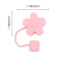 thumbnail image 2 of IBASETOY 12Pcs Reusable Pink Silicone Straw Tips Cover Straw Dust Plugs for Events, 2 of 7