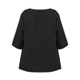 thumbnail image 3 of Vivianyo HD Women's Tiered Layered Hem Blouse, Round Neck 3/4 Sleeve Swing Tunic Top for Women, Fall Versatile Top for Office and Weekend, Sizes L-5XL, 3 of 4