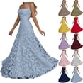 thumbnail image 2 of Kvture Women's Spaghetti Strap Dress Floral Lace Maxi Dress Square Neck Backless A-Line Elegant Formal Gown for Prom Blue, 2 of 2