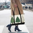 thumbnail image 4 of FORMRS Canvas Laptop Tote Bag for Women with 15.6" Computer Compartments Shoulder Handbag, Hand Drawn Christmas Stars, 4 of 7