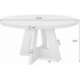 thumbnail image 2 of Tribesigns 47-Inch Round Conference Table for 4-6, Wooden Meeting Table with Thick Top & Wood Base, Modern Training Desk for Conference Room (White), 2 of 4