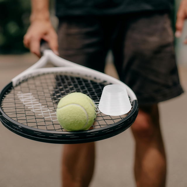 Raindrops Portable Tennis Ball Machine Cover Tennis Racket Handle Cap Silicone 1Set for Sports Practice