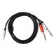 thumbnail image 2 of Cable de audio Irfora Cable de audio AUX de 3,5 mm a doble de 6,5 mm Cable divisor en Y Efecto de sonido de alta calidad Compatible con PC / Altavoz / Mezclador de audio 1,5 m Negro Irfora Cable de audio, 2 of 2