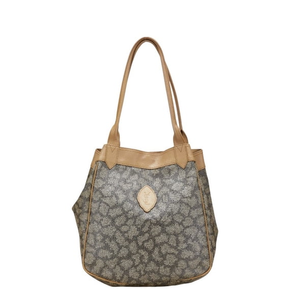 Pre-Owned Saint Laurent YSL Logo Zebra Tote Bag, Brown Leather, One-Shoulder Women's,... (Good)