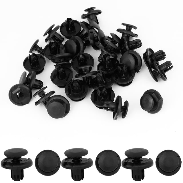 Unique Bargains 30 Pcs Plastic Rivet Fastener Expansion Push in Mudguard Clips 8mm for Car