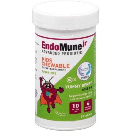 EndoMune Advanced Junior Probiotic (Chewable)-Only GI Doc Developed Probiotic Supplement - 30 Days of Doses in Every Bottle - Gluten and Dairy Free - Improve Child's Digestive Health with 4 (Best Way To Improve Digestive System)