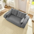 thumbnail image 6 of 78.7" King Foldable Sofa Bed, Lazy Sofa Couch, 3-in-1 Multi-Functional Sleeper Sofa Bed, Teddy Futon Sofa, Floor Loveseat Sofa, Human Dog Bed, Bean Bag Lounge Recliner for Living Room, Grey, 6 of 9
