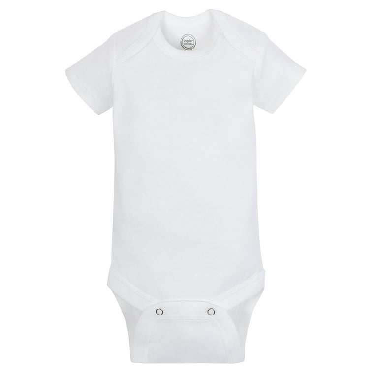 Wonder Nation Baby Boy or Girl Unisex White Short Sleeve Bodysuits, 6-Pack  (Newborn-24M) 