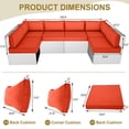 thumbnail image 7 of Outdoor Replacement Cushions for Patio Furniture,14-Piece Patio Water-Resistant Replacement Sofa Cushions Fits 6-seat Sectional Rattan Conversation Set,Liner&Cover, 7 of 7