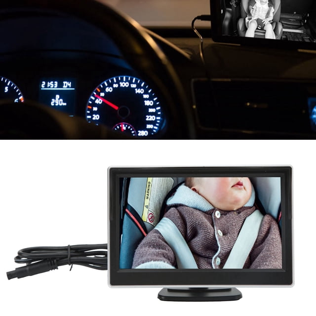 Cámara de Automóvil para Bebés del Asiento Trasero, Pantalla HD de 120 DC 12V A 24 V 5 Pulgadas Espejo de Automóvil Bebé Con Taza de Succio para Vehículo