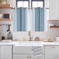 thumbnail image 2 of Blue Ombre Stripe Kitchen Curtains Short 54 Inch Length, Farmhouse Simple Striped Grommet Top Bedroom Living Room Curtains, Light Filtering Cafe Curtain Drapes 2 Panels Set 84''x54'', 2 of 9